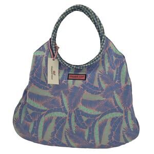 Vineyard Vines Martha's Vineyard Island Palm Tree Print Hibiscus Tote Bag NEW